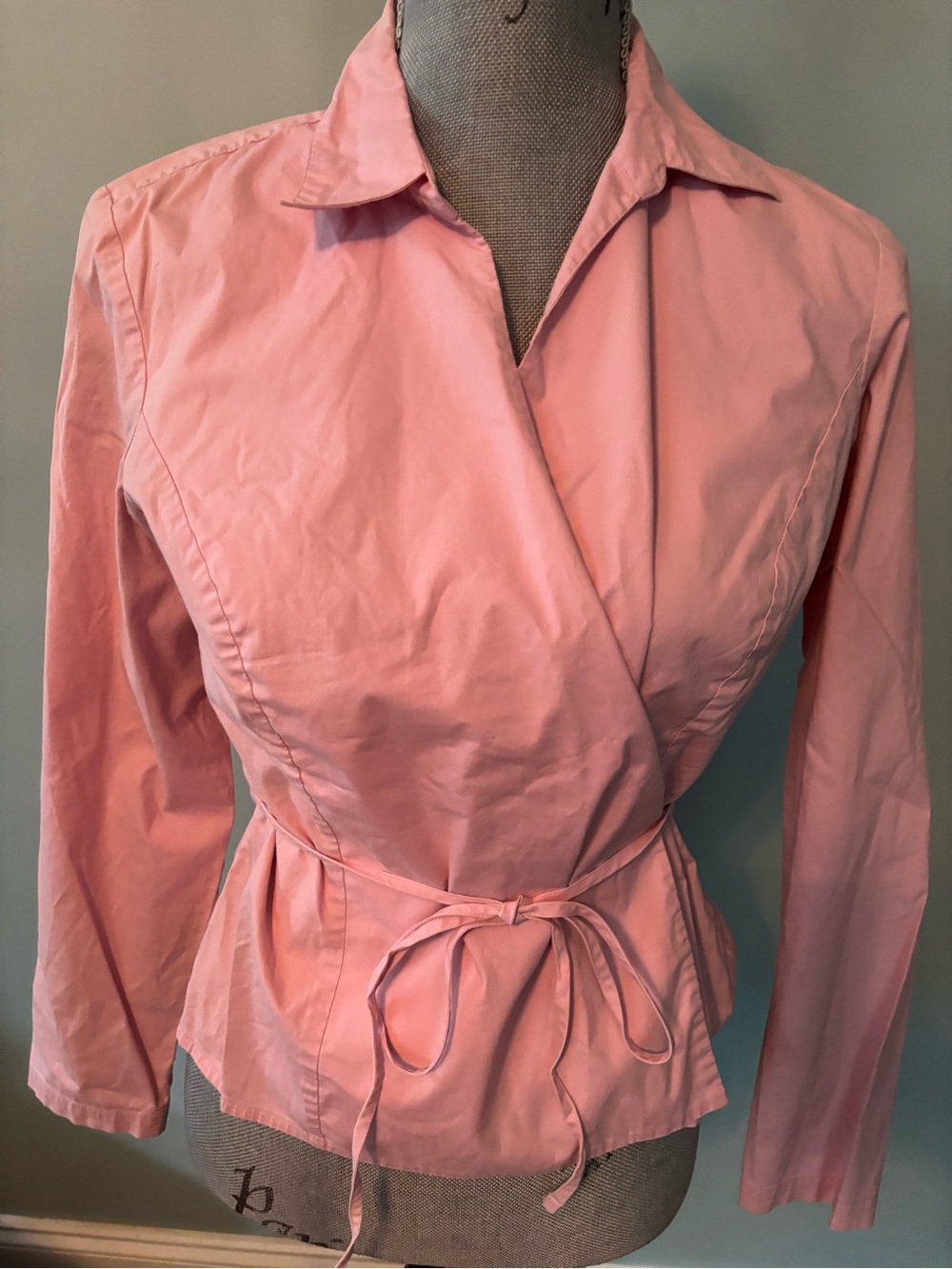 Ann Taylor Factory Pink Wrap Tie Trench Jacket